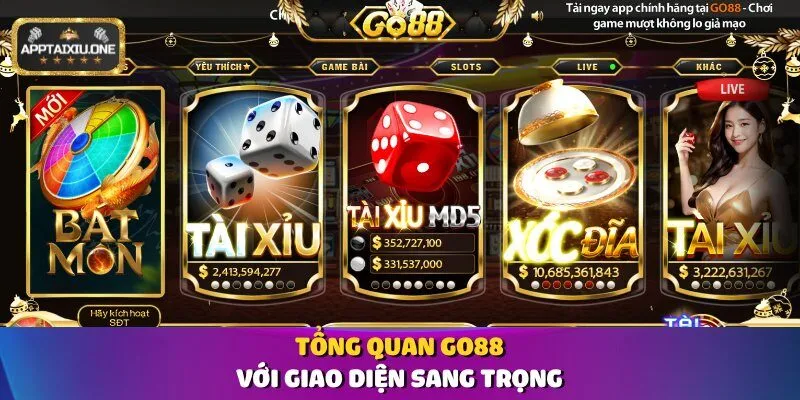 Tổng quan Go88 với giao diện sang trọng